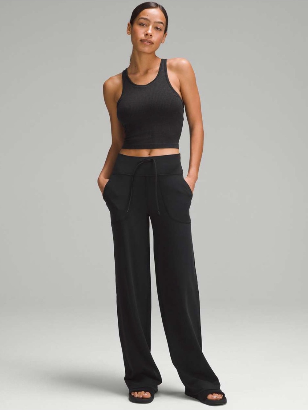 Lululemon Throwback Still Pant Black Size 8 High Rise Wide Leg Nulu